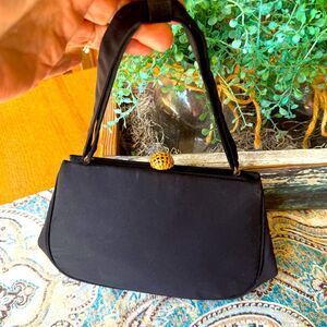 Morris Moskowitz Peau De Faille Handbag Vintage 50s 60s MM Evening Purse G Fox